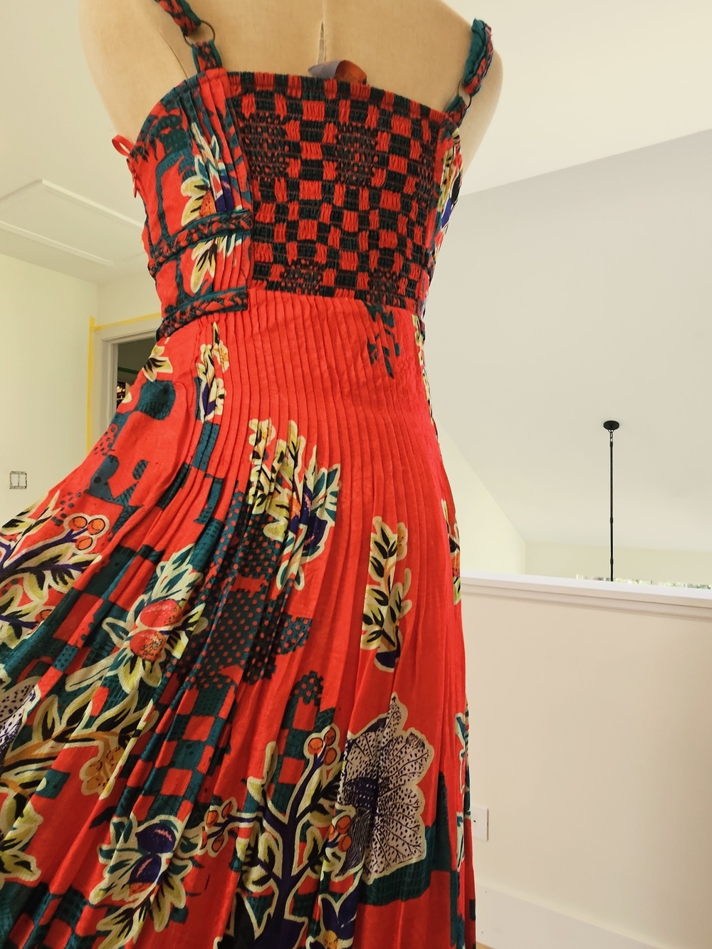 Bhanuni By Jyoti Red Floral Maxi Dress with Green Sash Maxi Dress XS - Picture 11 of 15